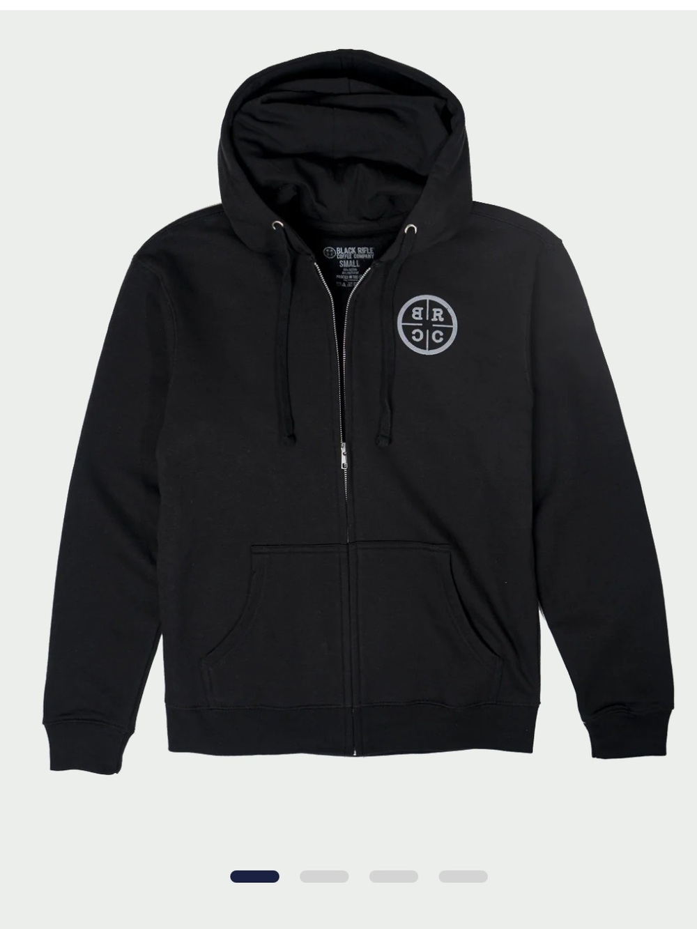 Black Rifle Coffee Company Black White Full-Zipper Hoodie Sweatshirt Mens Medium